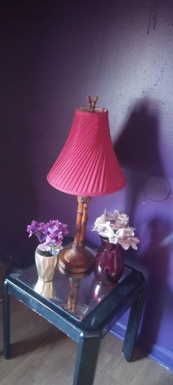 Lamp And 2 Flower Vases 