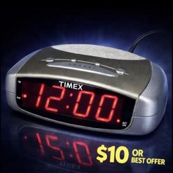 Timex Digital Alarm Clock Red LED Display Snooze Dimmer