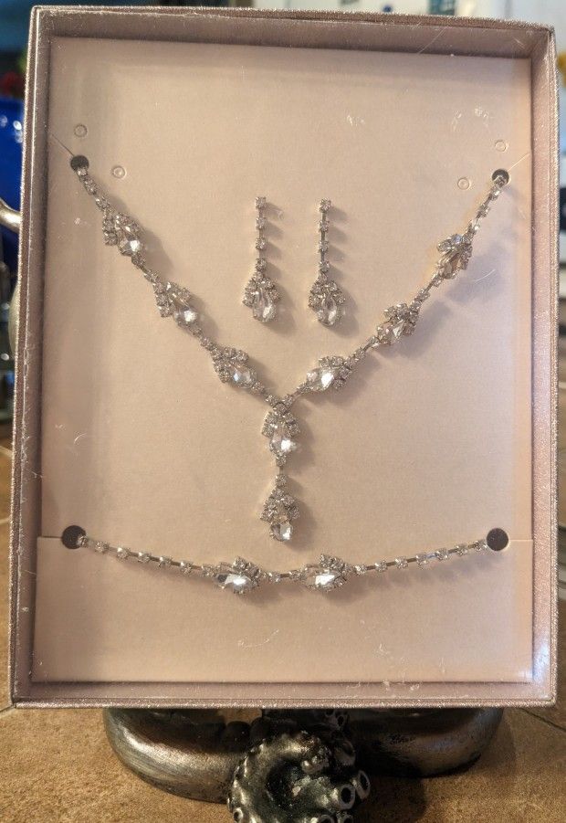 3PC Wedding Set-Earring/Bracelet/Necklace Set
