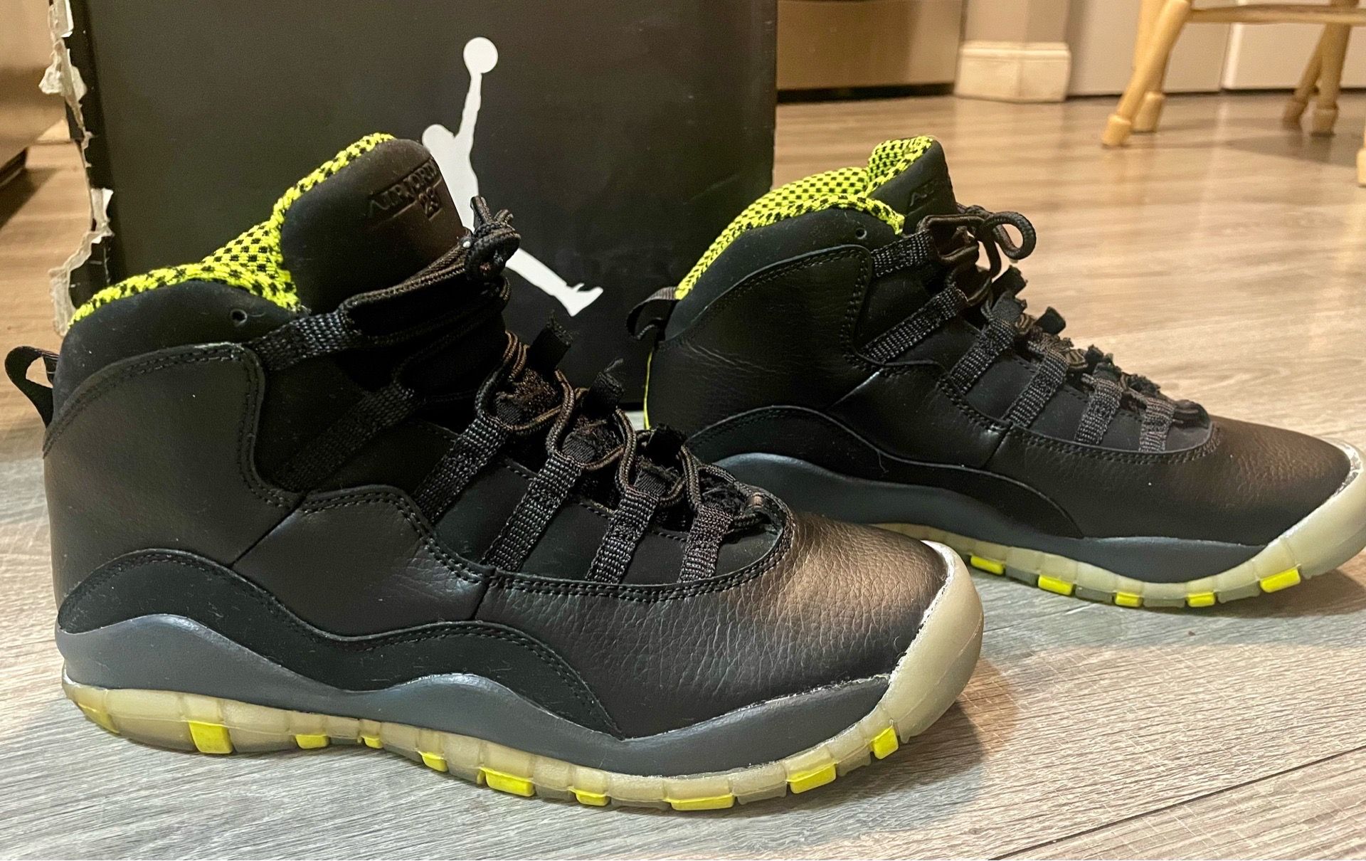 7Y Air Jordan 10 Retro GS Black and Green