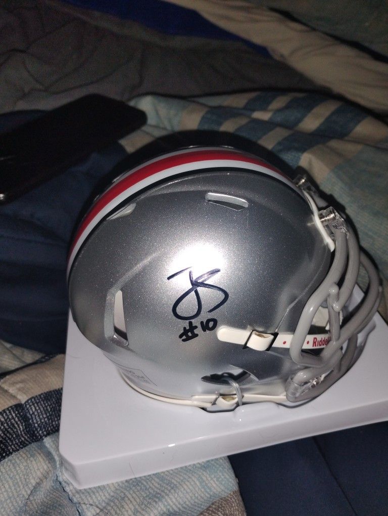 Julian Sayin Autograph OSU Signed Mini Helmet Ohio State Buckeyes QB