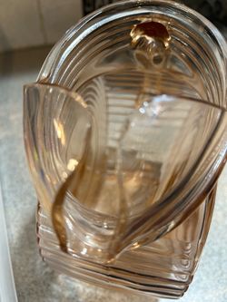 Vintage Pink Glass Pitcher
