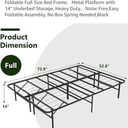 Full Or Twin Bed frame- Foldable Sturdy. 