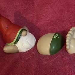 Resin Relaxing Sleeping Garden Gnome 3 Piece Set Watermelon Cap NEW in Box!