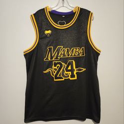 Men’s “Mamba” Basketball Jersey – Size L – Black/Gold/Purple – Excellent Condition
