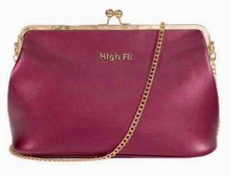 NEW Burgundy Clutch Bag with Gold Chain