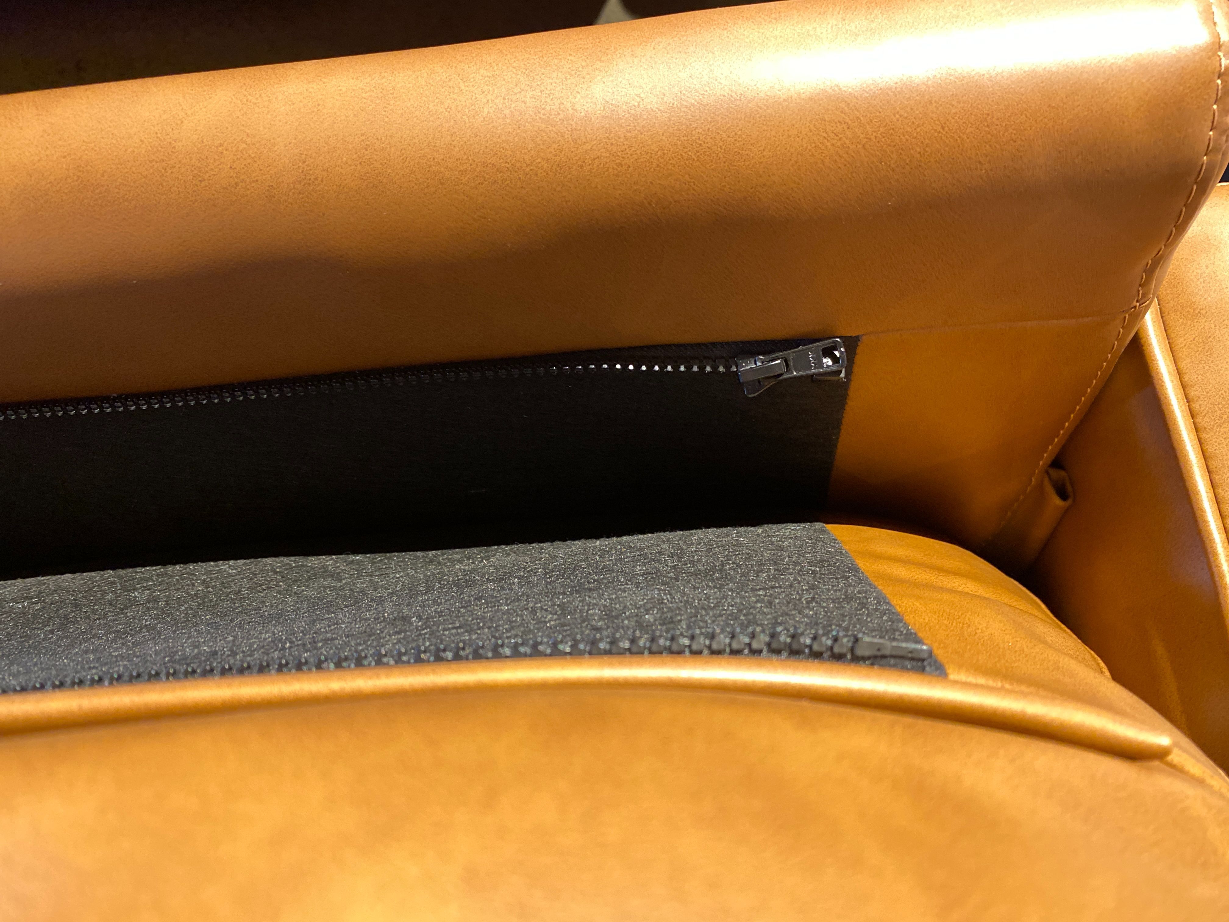 LIFESTYLE SOLUTIONS Modern Sofa in Mocha with Zipping Back Pillows