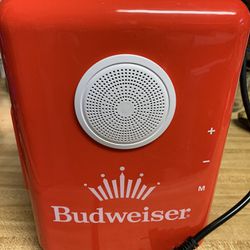 Budweiser 6 Can Mini Fridge With Bluetooth Speaker 
