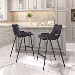 Desi Black Counter Stool (Set of 2)