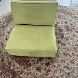 Ultra Suede Convertible Flip Chair, L28.5 x W29.53 x H23.0, Green