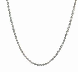 Men’s or Women’s 14k White Gold 18” Inch 1.9mm Rope Chain Necklace GP3128286