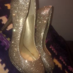 Gold Glitter Heels 