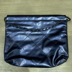 AUTHENTIC BEAUTIFUL Chanel Metallic Blue Small 22 Hobo Tote Bag 