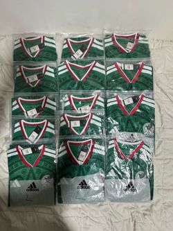 Mexico 2026 World Cup jersey unisex green, sizes S, M, and L; $50 each.