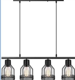 4-Light Blqck Kitchen Chandelier