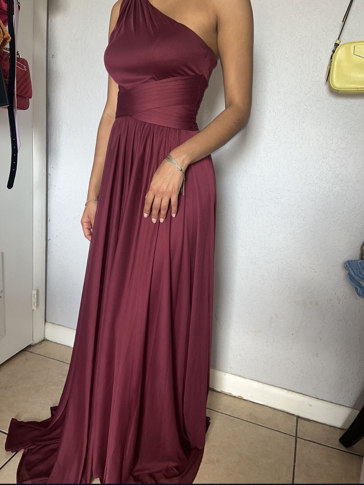 One Shoulder Bridesmaid Dress 0