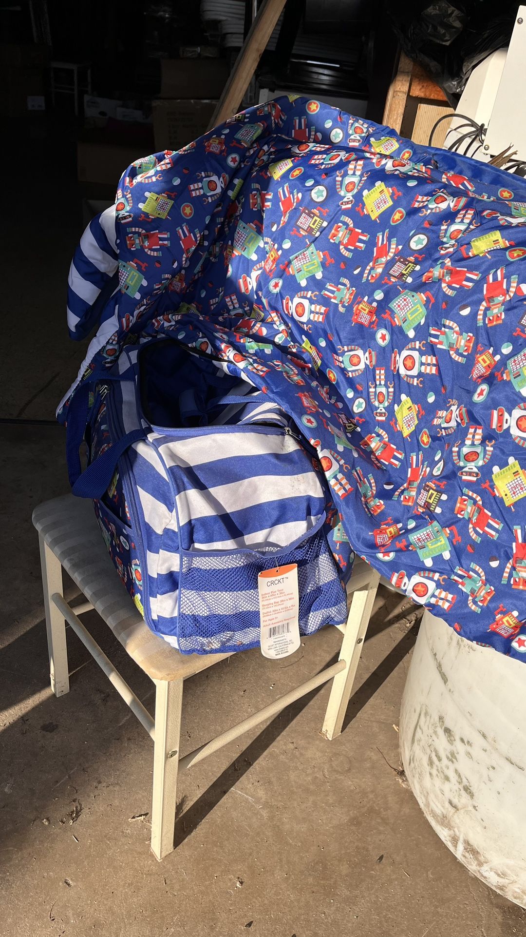 Indoor Tent, Sleeping Bag And Duffel