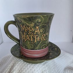Disney Mad Hatter Over Size (2)piece MUG