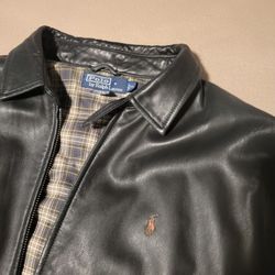 Polo Ralph Lauren Black Leather Jacket XL