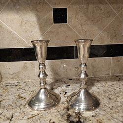PAIR OF SILVER CANDLE HOLDERS