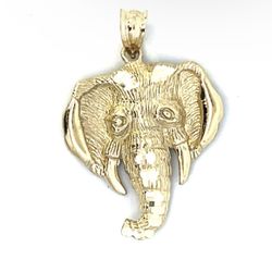 10k Yellow Gold Elephant Charm Pendant For Necklace GP3115367
