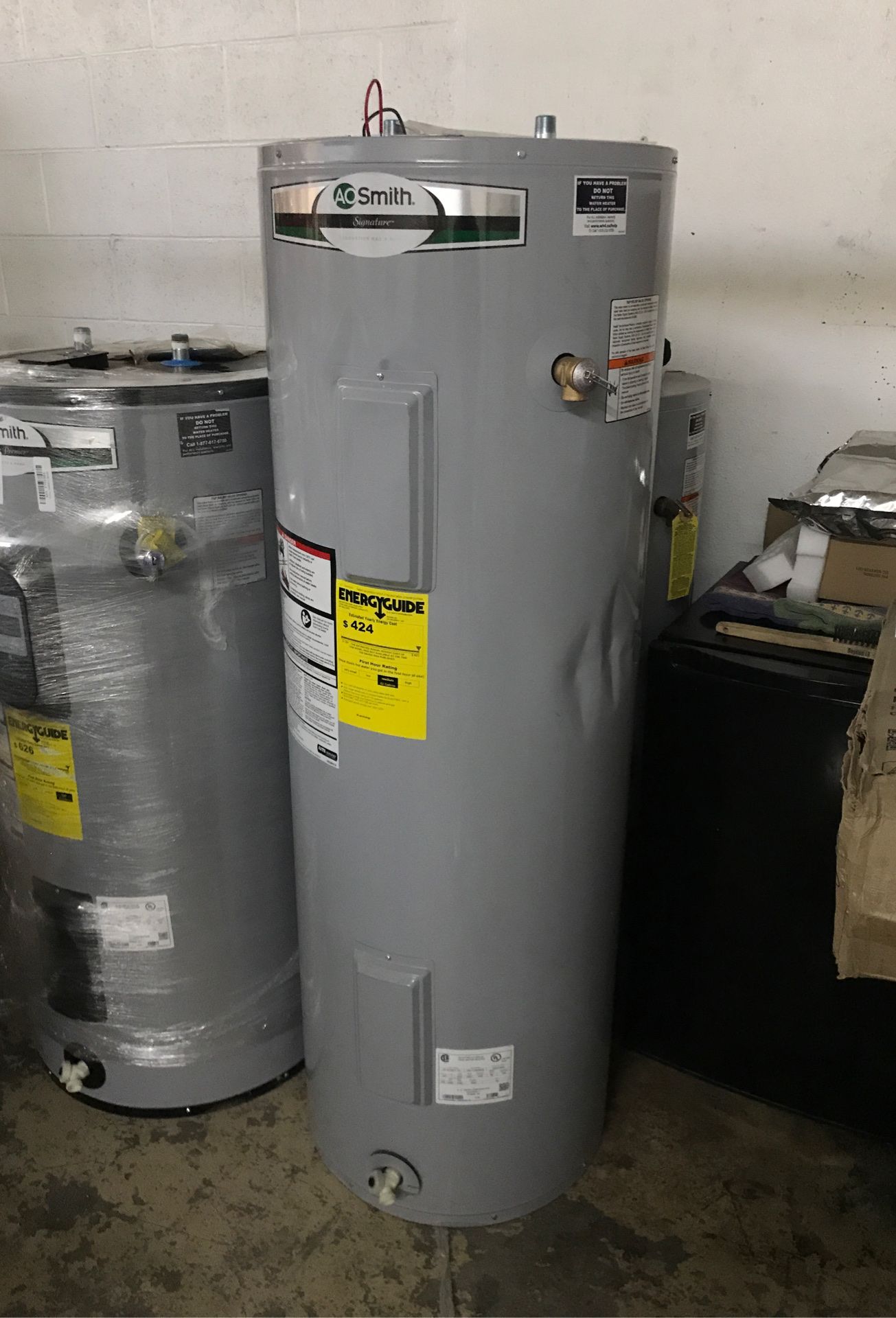 A.O. Smith Signature 50-Gallon Tall 6-year Limited 4500-Watt Double Element Electric Water Heater Model #E6-50H45DV