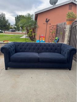 Navy Blue Chesterfield Style Sofa