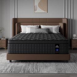 12 Inch Full Queen Mattress, Medium Firm Hybrid Mattresses, Memory Foam Mattress in a Box with Individually Wrapped Pocket Springs, Reinforced Edge S