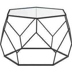 Black Geometric Glass Top Coffee Table