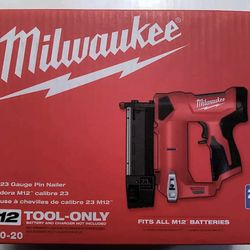 Milwaukee M12 Cordless 23-Gauge Pin Nailer (2540-20)