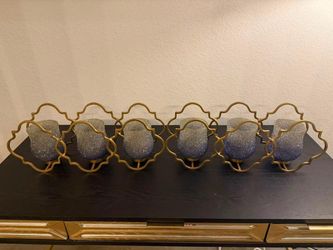 Golden tanks  decor / tea light holders set of two