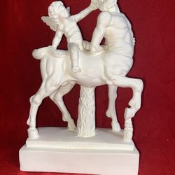 Vintage 9.5 Inch x 5.5 Inch Alabaster Greek Centaur Imported From Greece