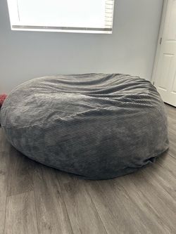 Oversized Gray Bean Bag / Lounger