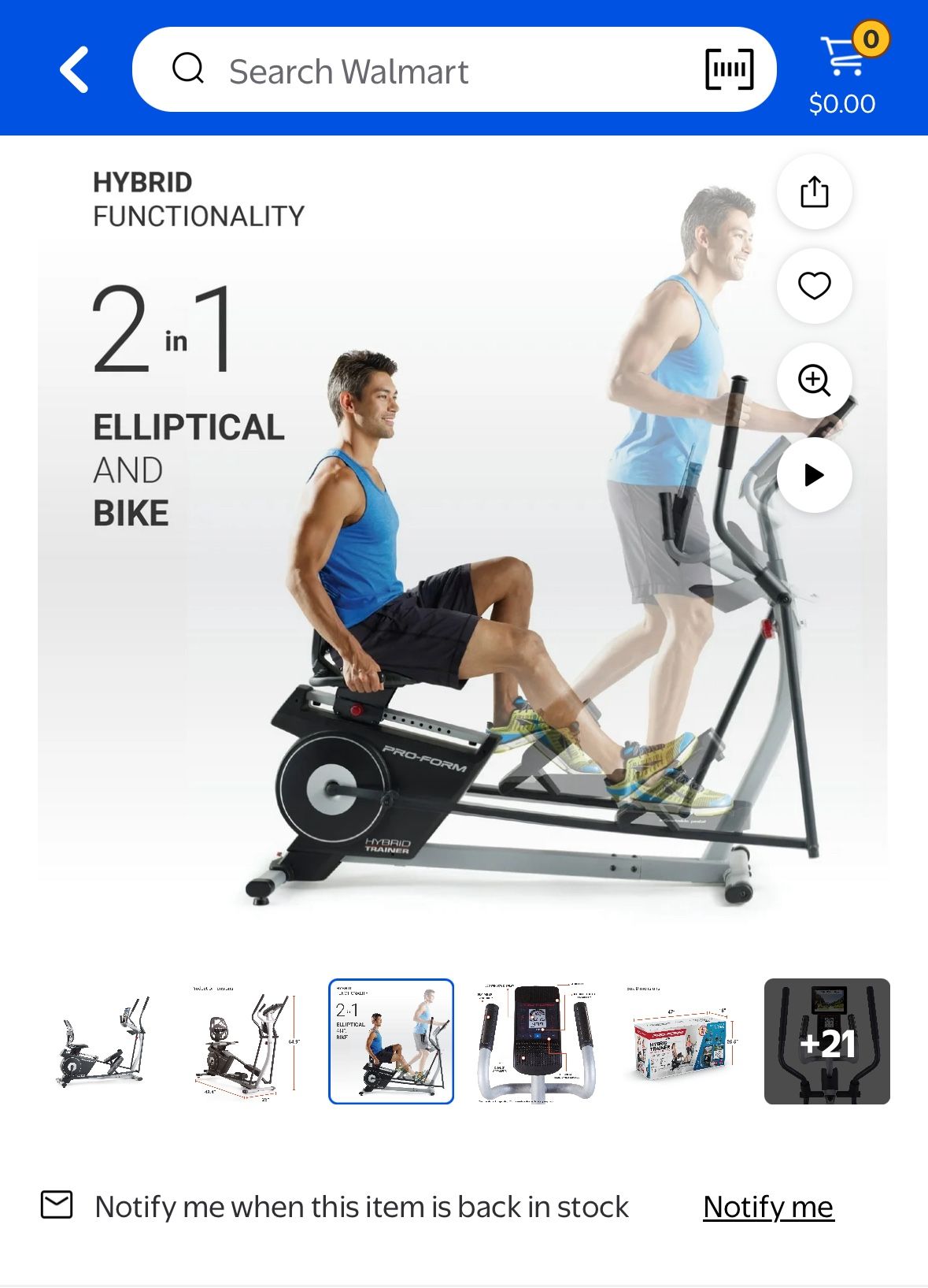 iFit ProForm in Elliptical Hybrid Trainer Exercise Machine