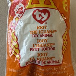 Sealed In Bag! Ty Teenie Beanie Babies Iggy The Iguana-1999 McDonalds Happy Meal