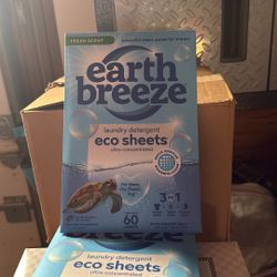 5 Packages Of Unopened Earth Breeze Laundry Detergent Sheets 