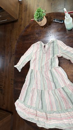 Striped Tiered Midi Dress