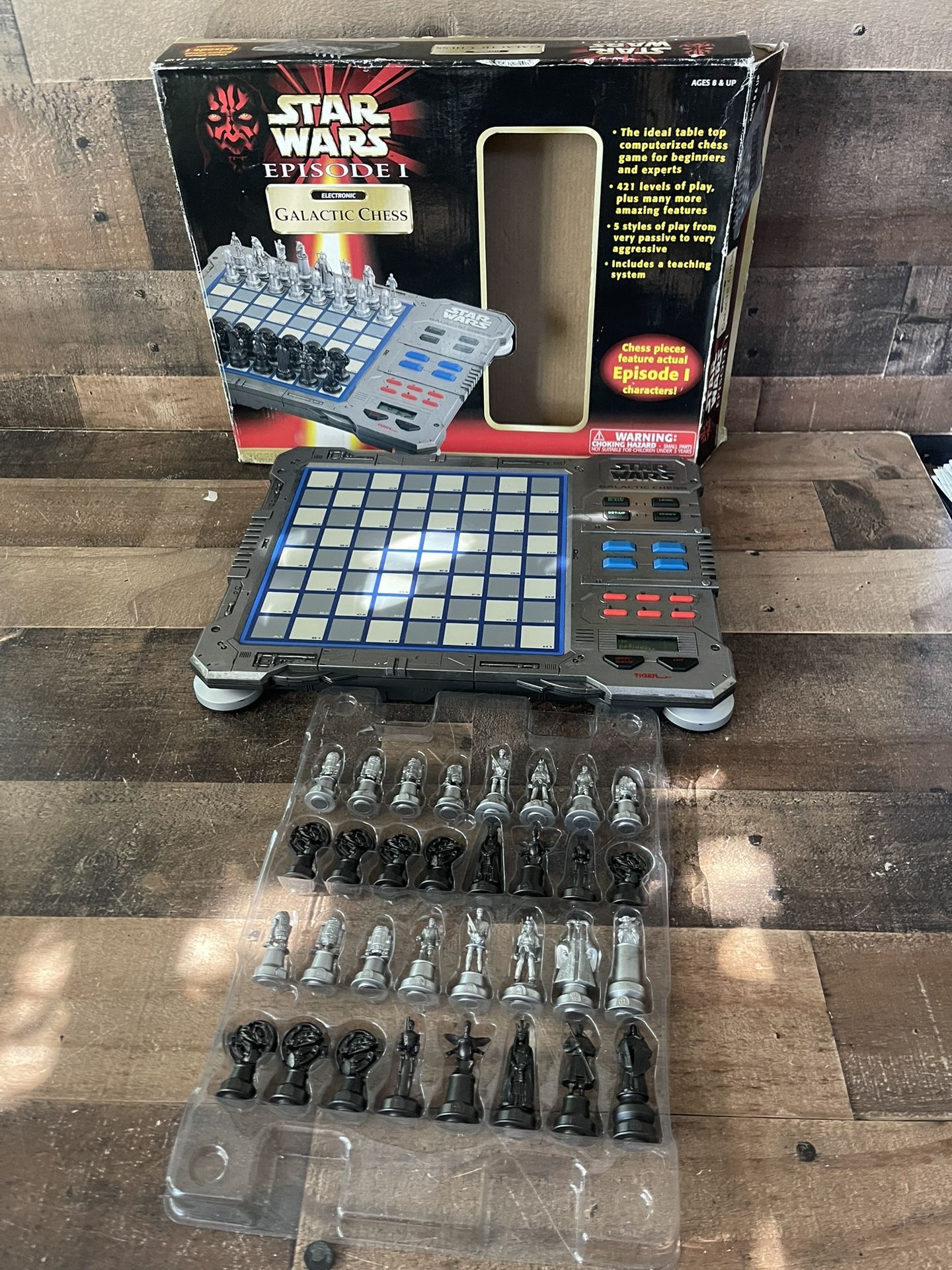 1999 Star Wars Episode 1 Electronic Galactic Chess Board Game Vintage - Open Box