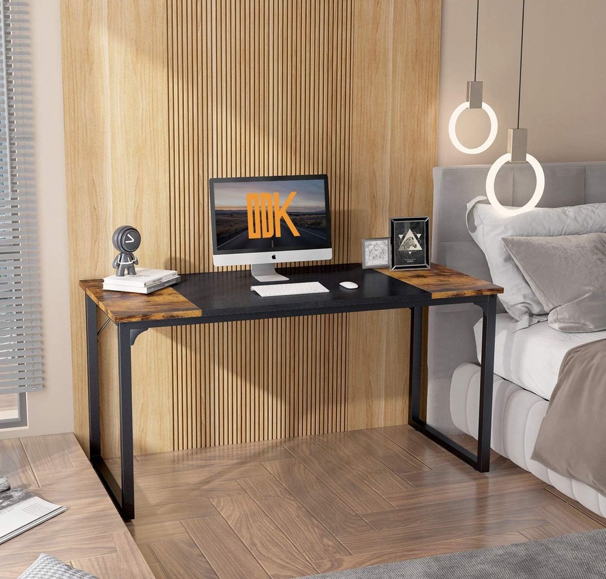 Computer Desk 55” with Splice Board, Home Office Desks with Two-Tone Design