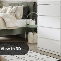 WHITE 6 DRAWER DRESSER