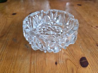 Vintage heavy crystal glass ashtray