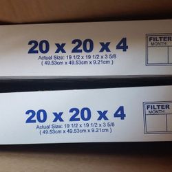 New Nordic Pure 20"x20"x4" Pleated AC Furnace Air Filters - 2 Pack