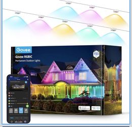 Govee Permanent Outdoor Lights, Smart RGBIC Outdoor Lights with 75 Scene Modes, 150ft with 108 LED Lights, IP67 Waterproof for Patio Decorations, Work
