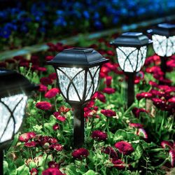 6pack GIGALUMI Waterproof Solar Lights for Outdoor Use, LED Solar Garden Lights, Outdoor Decorations, Garden Decor for Yard, Patio, Landscape, Flower