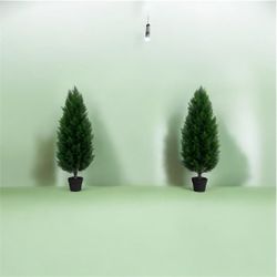 Faux 4' UV Resistant Cedar Tree Indoor & Outdoor 2-Pack Brand New In Box