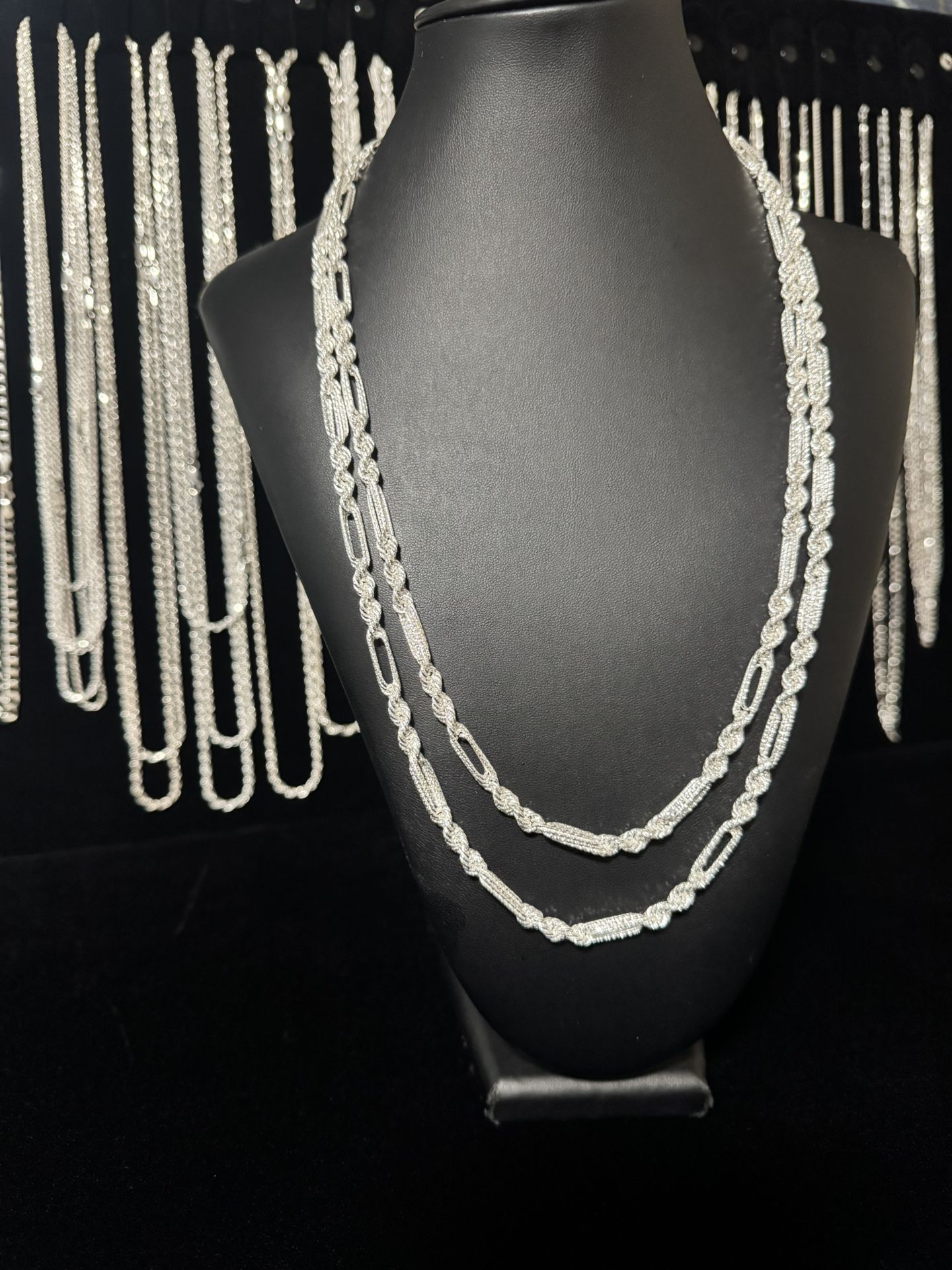 Italian Silver Milano Chains (Diamond Cut)