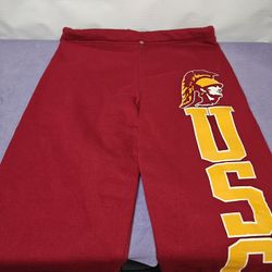 Size Large Colosseum Athletics USC Trojans Logo Burgundy Red Drawstring Sweatpants Joggers