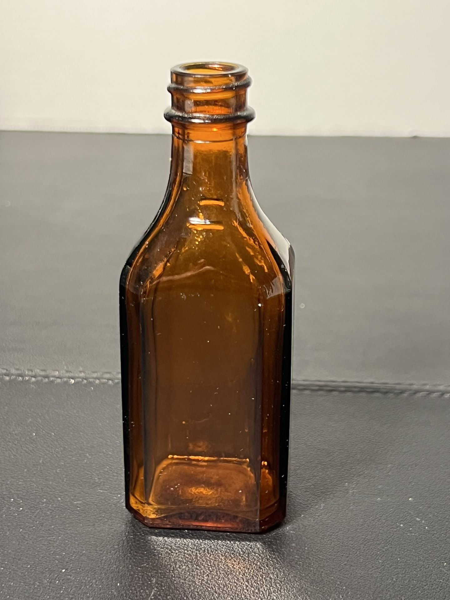 Burnett Boston Antique 1900s Amber Glass Medicinal Extract Bottle, 4.5”