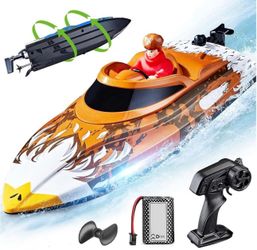 BEZGAR RC Boat, 12 inch Self-Righting Remote Control Boat for Kids and Adults