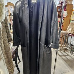 Black Leather Trench Coat